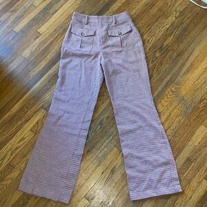 Forever21 red plaid flare pants